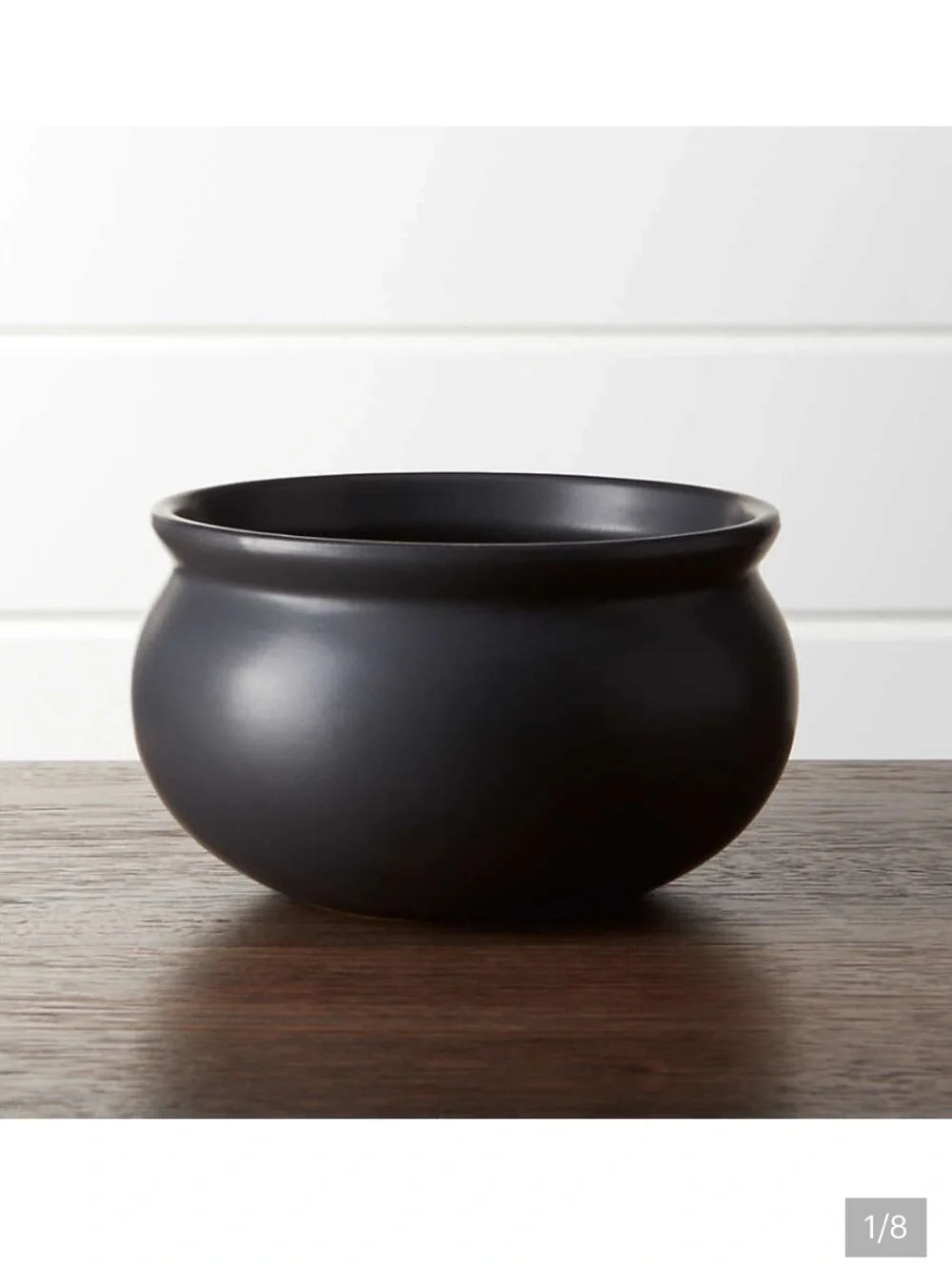 Crate and Barrel Small Ceramic Black Cauldron Bowl